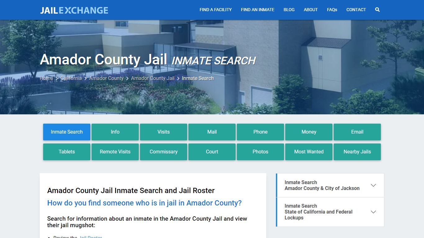 Inmate Search: Roster & Mugshots - Amador County Jail, CA